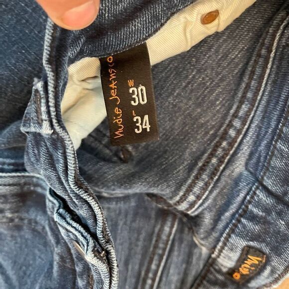 Nudie Jeans Co. Men's Pipe Led Rinse Indigo Black Skinny Denim Jeans Size 30 - Picture 6 of 10